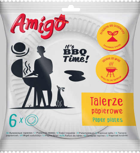 Obrazek AMIGO TALERZ PAPIEROWY ECO 17cm a6 (50) 