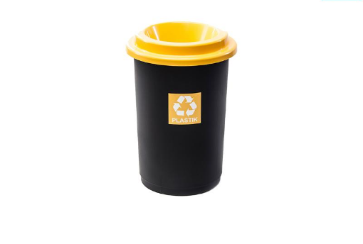 Obrazek KOSZ NA ŚMIECI ECO BIN 50l ŻÓŁTY PLASTIK